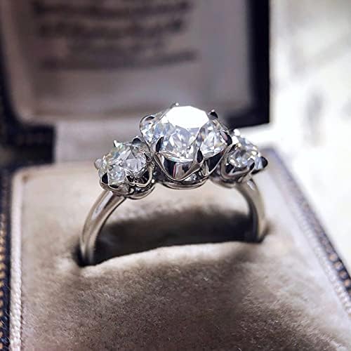 2023 Novi zaručeni Cirkon prsten Nakit svijetli prsten Nakit kamen moda za žene srebrni prstenovi kćer prsten moli se nad njim