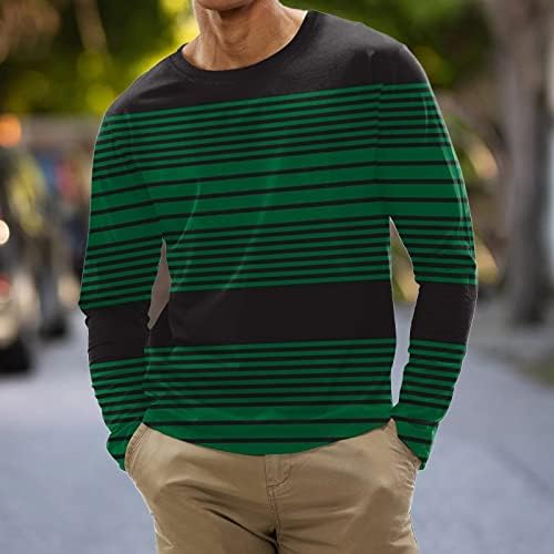 Muška modna casual udobnog puloverske trake za ispisane dukserice labave majice s dugim rukavima, bluza