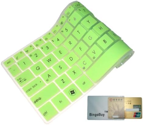 Bingobuy polu-zelena Ultra tanka silikonska tastatura zaštitni poklopac kože za Samsung ATIV Book NP510R5E NP370R5E NP470R5E NP880Z5E serija sa futrolom za Bingobuy karticu za kredit, banku, ličnu kartu