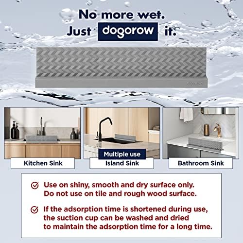 Dogorow zaštita od prskanja sudopera - Premium silikonska zaštita od prskanja vode za kuhinju, baza usisne čašice, zaštita od prskanja sudopera iza slavine, zaštita od sudopera na kuhinjskom ostrvu