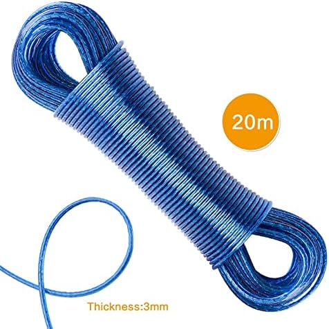 SHJMANJZ 20-metar dugačak konop za odjeću unutarnji i vanjski otporan na kišu i vjetar od čelične žice konop za veš