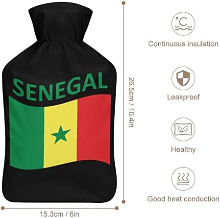 Flag of Senegal flaša za toplu vodu 1000ml sa mekanim poklopcem uklonjiva vreća za ubrizgavanje vode za