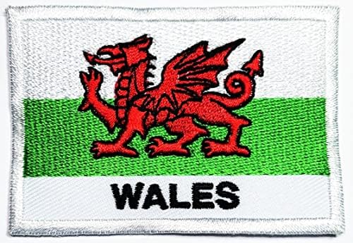 Wales Nacionalnu Zastavu Zakrpe Set. Zastava Country Walesa vezeno željezo na naljepnicama za zakrpe uradi