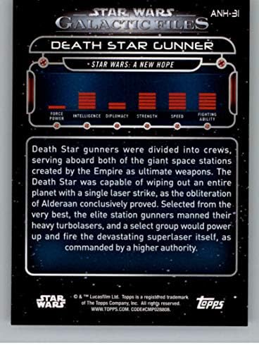 2018 TOPPS Star Wars Galactic datoteke # Anh-31 Star Star Gunner nova nada službena trgovačka kartica za film