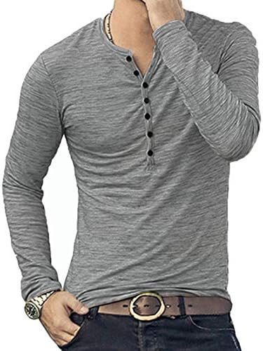 Mlanm muns casual slim fit osnovna majica Henley s kratkim / dugim rukavima