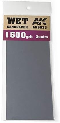 AK-Interaktivni vlažni brusni papir 1500 grit. 3 jedinice 9035 - Model Izgradnja boja i alati 9035