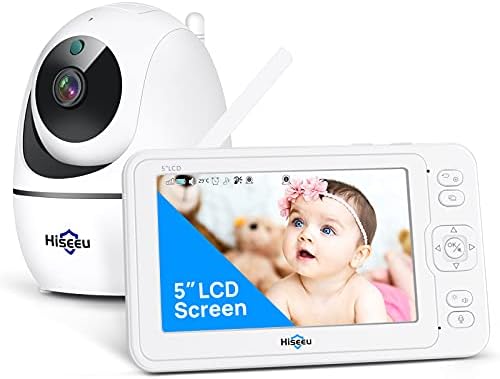 Hiseeu bebi Monitor sa daljinskim Pan-Tilt - Zoom kamerom,5 LCD ekran sa 1080p kamerom,2-smerni razgovor,detekcija