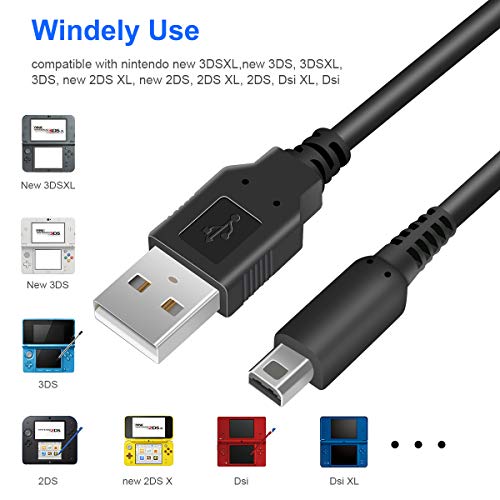 3 pakovanje 4ft 3DS punjača kabl za reprodukciju i punjenje USB kabl za punjenje, kompatibilan za Nintendo