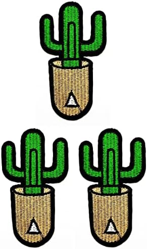 Kleenplus 3kom. Prilično Cactus zeleno željezo na zakrpama Cactus modni stil vezeni motiv Applique dekoracija