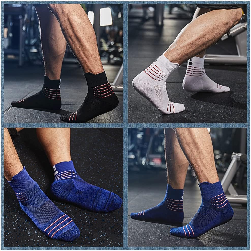 PAIXUN MENS Snaga za muškarce pamučna atletska radna vježba 6-12 Nema prikazivanja niske rezne čarape