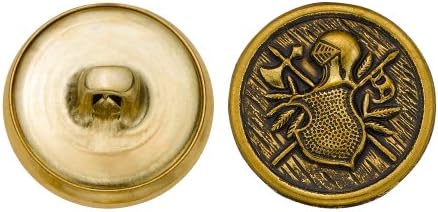 C & C Metalni proizvodi 5203 Ax Crest Metal dugme, veličina 30 ligne, antički zlato, 36-pakovanje