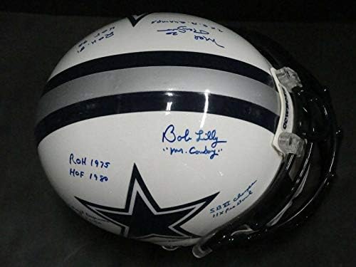 Mel Renfro & amp; Bob Lilly Dual potpisan autogramom FS kaciga JSA WP 00632-autogramom NFL kacige