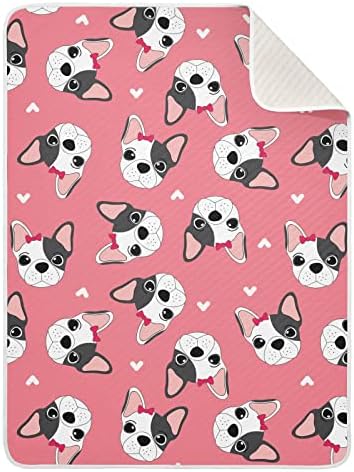 Pas ružičasti bebe za dječake super mekane blokane pokrivače za djevojčice lagana krevetića pokrivač baba