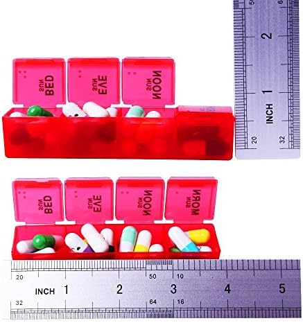 Rainbow sedmični Organizator pilula sa 28 odjeljaka sa zatvaračima 7-dnevni odvojivi odjeljci za pilule,