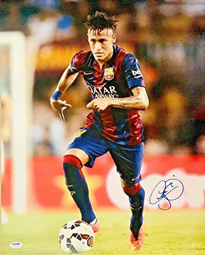Neymar Jr. AUTOGREME 16x20 photo Barcelona Dribble potpisao PSA DNK LOA - AUTOGREM Fudbal fotografije
