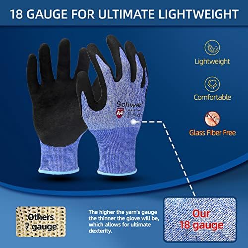 SCHWER rezantne rukavice s ekstremnim laganim i tankim, ANSI A4 metalnim rukavicama za rafinirani rad, ekran