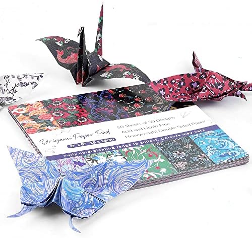 Origami Papirni komplet Dobule Sided 100 listova 10 boja 6 inčni kvadrat Easy Flift Arts Crafts DIY ručni