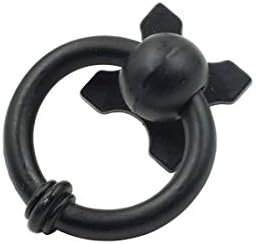 LC LICTOP 10kom Crna ručka za povlačenje s jednom rupom metalna kvaka za vrata ormarića u obliku cvijeta
