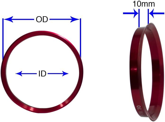 Dodaci za kotače dijelovi dijelovi 4 središnjeg prstena 72,56 mm od 67,1 mm HUB ID, metal