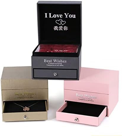 GXBPY Valentinovo Cvjetni nakit nakit poklon kutija Rose Ogrlica dvostruka crtača kutija za zaključavanje