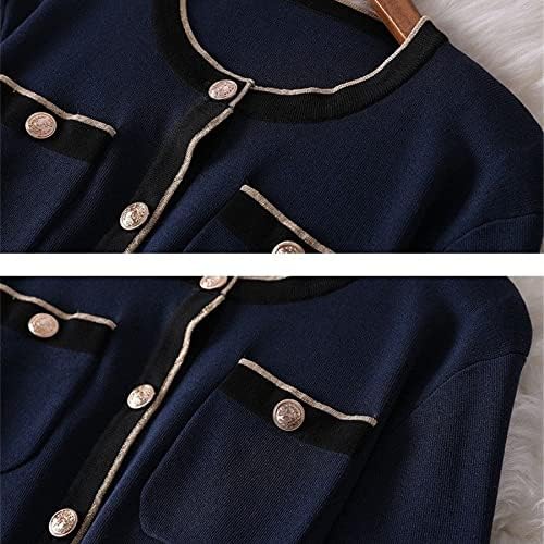 WPYYI FASHION Knit dugih rukava + elastične hlače na širokim nogama plus veličina setovi vintage odijelo