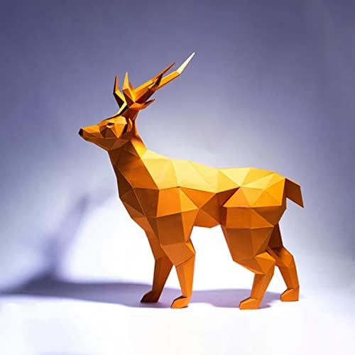 LIBWX BUCKS Oblik ručno rađeni papir Skulptura Kreativni papir Model Geometrijski papir Trofej 3D ukras