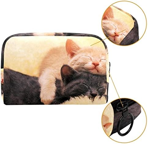 Tbouobt pokloni za muškarce Žene šminke torbe toaletne torbice Male kozmetičke torbe, crna mačka narančasta